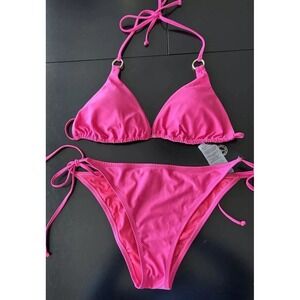 New Relleciga Pink Bikini Swimsuit Jr L Rose Pink 2 Piece NWT $129.99